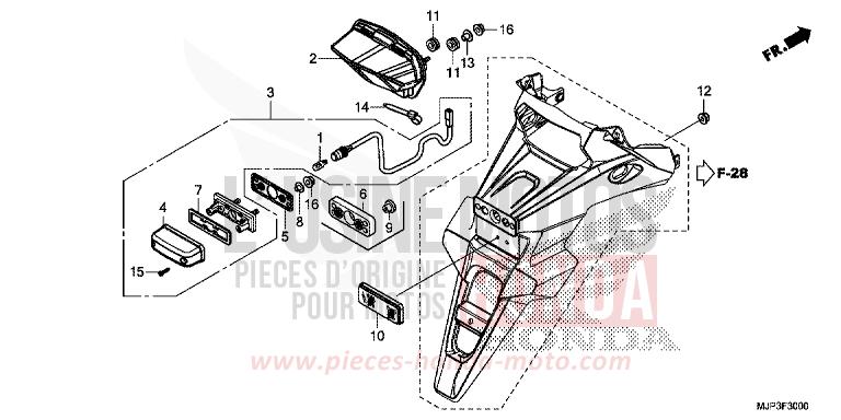 HECKLEUCHTE/KENNZEICHENBELEUCHTUNG von Africa Twin PEARL GLARE WHITE (NHB53H) von 2016